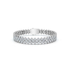 The Grand Horizon: 10.24 CTW Interlocking Double-Row Diamond Statement Bracelet 14K-18K Gold/Platinum