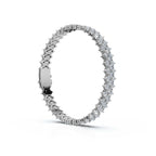 The Grand Horizon: 10.24 CTW Interlocking Double-Row Diamond Statement Bracelet 14K-18K Gold/Platinum