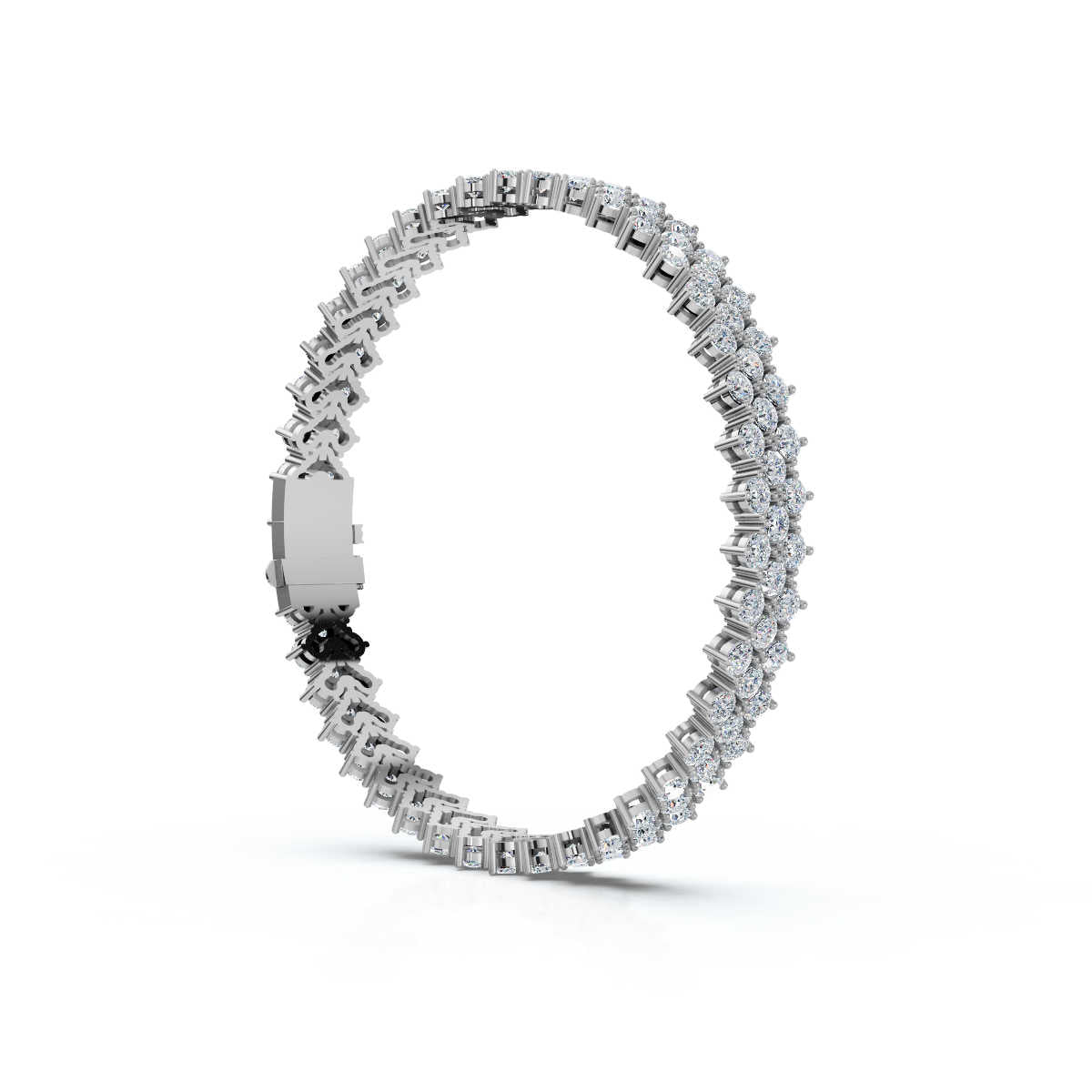 The Grand Horizon: 10.24 CTW Interlocking Double-Row Diamond Statement Bracelet 14K-18K Gold/Platinum