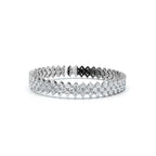 The Grand Horizon: 10.24 CTW Interlocking Double-Row Diamond Statement Bracelet 14K-18K Gold/Platinum