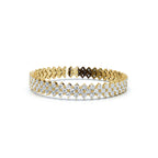 The Grand Horizon: 10.24 CTW Interlocking Double-Row Diamond Statement Bracelet 14K-18K Gold/Platinum