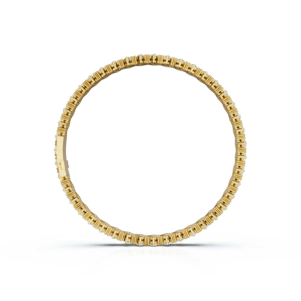 The Grand Horizon: 10.24 CTW Interlocking Double-Row Diamond Statement Bracelet 14K-18K Gold/Platinum