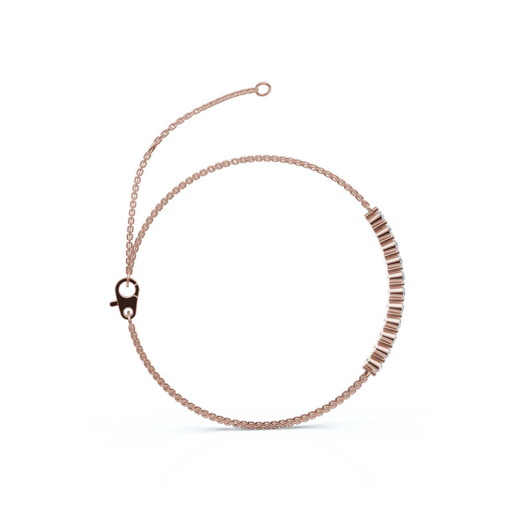 The Constellation Bar: 0.88 CTW Dual-Chain Lab-Grown Diamond Inline Bracelet Gold/Platinum