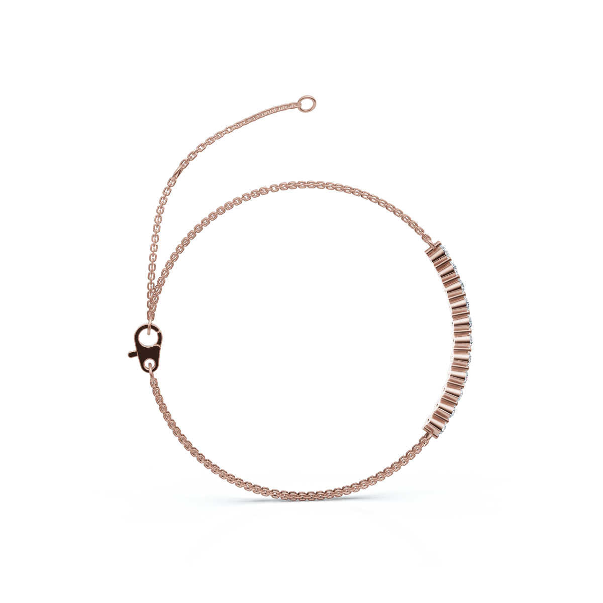 The Constellation Bar: 0.88 CTW Dual-Chain Lab-Grown Diamond Inline Bracelet Gold/Platinum