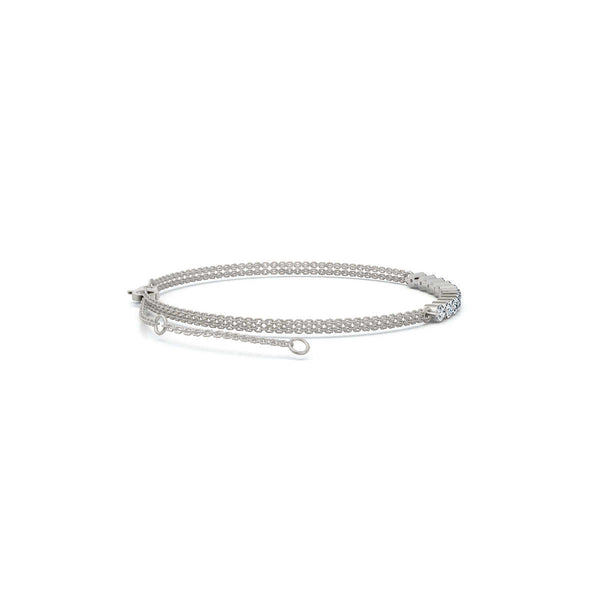The Constellation Bar: 0.88 CTW Dual-Chain Lab-Grown Diamond Inline Bracelet Gold/Platinum
