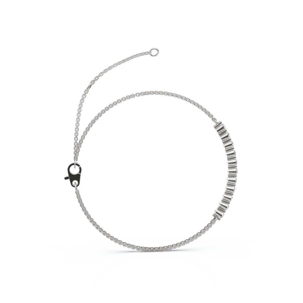 The Constellation Bar: 0.88 CTW Dual-Chain Lab-Grown Diamond Inline Bracelet Gold/Platinum