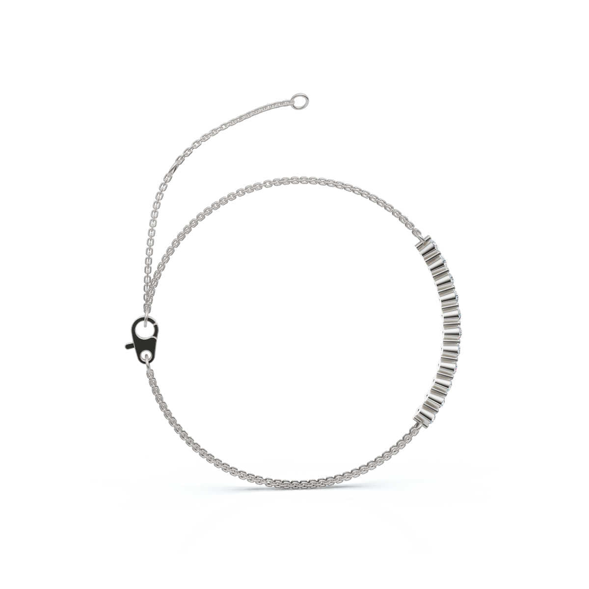 The Constellation Bar: 0.88 CTW Dual-Chain Lab-Grown Diamond Inline Bracelet Gold/Platinum