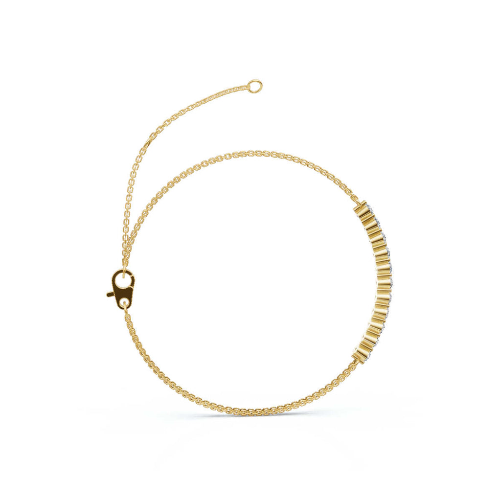 The Constellation Bar: 0.88 CTW Dual-Chain Lab-Grown Diamond Inline Bracelet Gold/Platinum