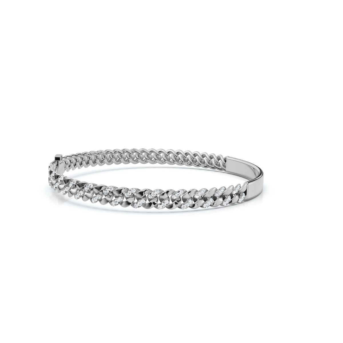 The Verona Plate: 0.75 CTW Round Lab-Grown Diamond Curb Link ID Bracelet 14K-18K Gold/Platinum