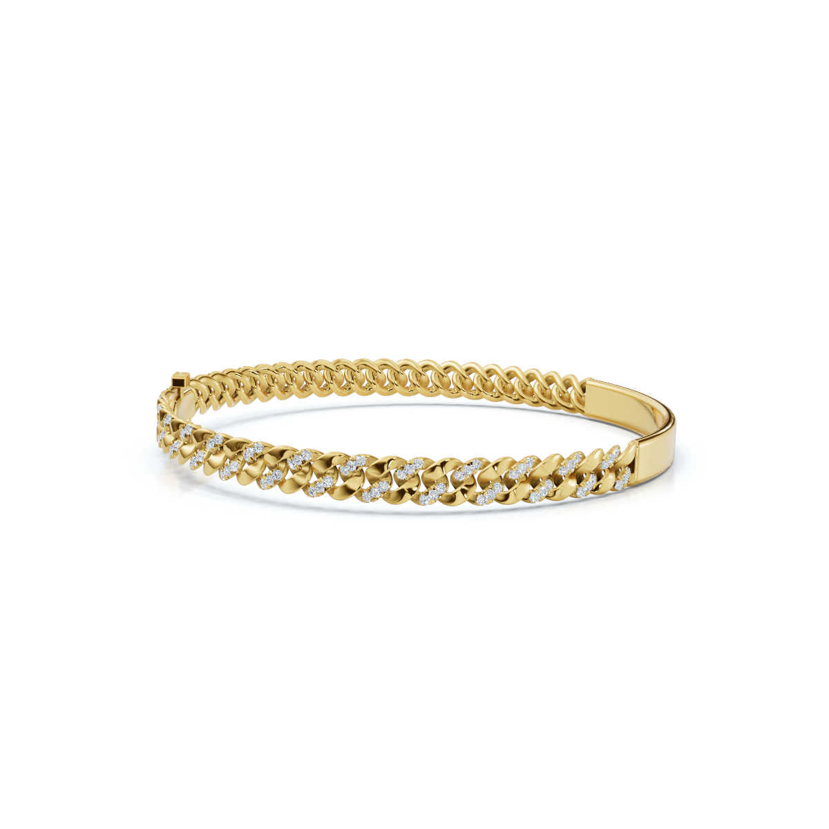 The Verona Plate: 0.75 CTW Round Lab-Grown Diamond Curb Link ID Bracelet 14K-18K Gold/Platinum