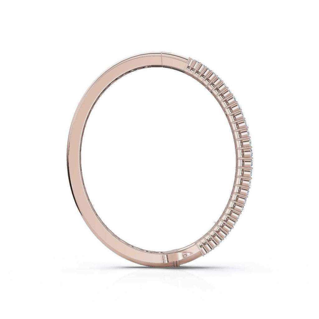 The Imperial Mosaic: 7.93 CTW Multi-Row Baguette & Brilliant Wave Bangle 14K-18K Gold/Platinum Bracelet
