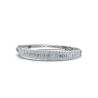 The Imperial Mosaic: 7.93 CTW Multi-Row Baguette & Brilliant Wave Bangle 14K-18K Gold/Platinum Bracelet