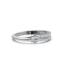 The Imperial Mosaic: 7.93 CTW Multi-Row Baguette & Brilliant Wave Bangle 14K-18K Gold/Platinum Bracelet