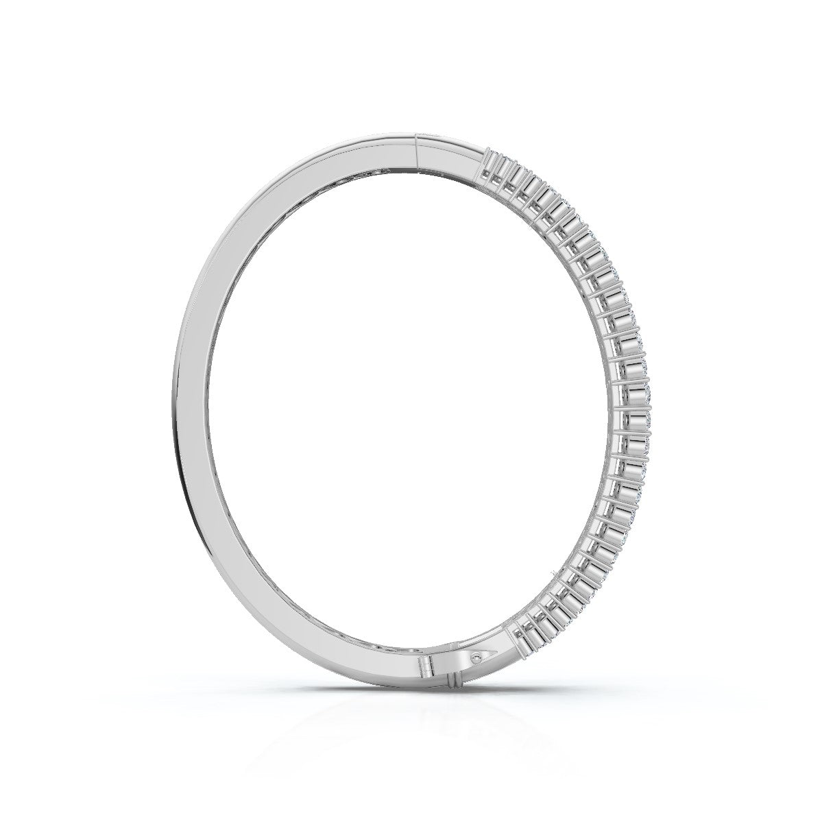 The Imperial Mosaic: 7.93 CTW Multi-Row Baguette & Brilliant Wave Bangle 14K-18K Gold/Platinum Bracelet