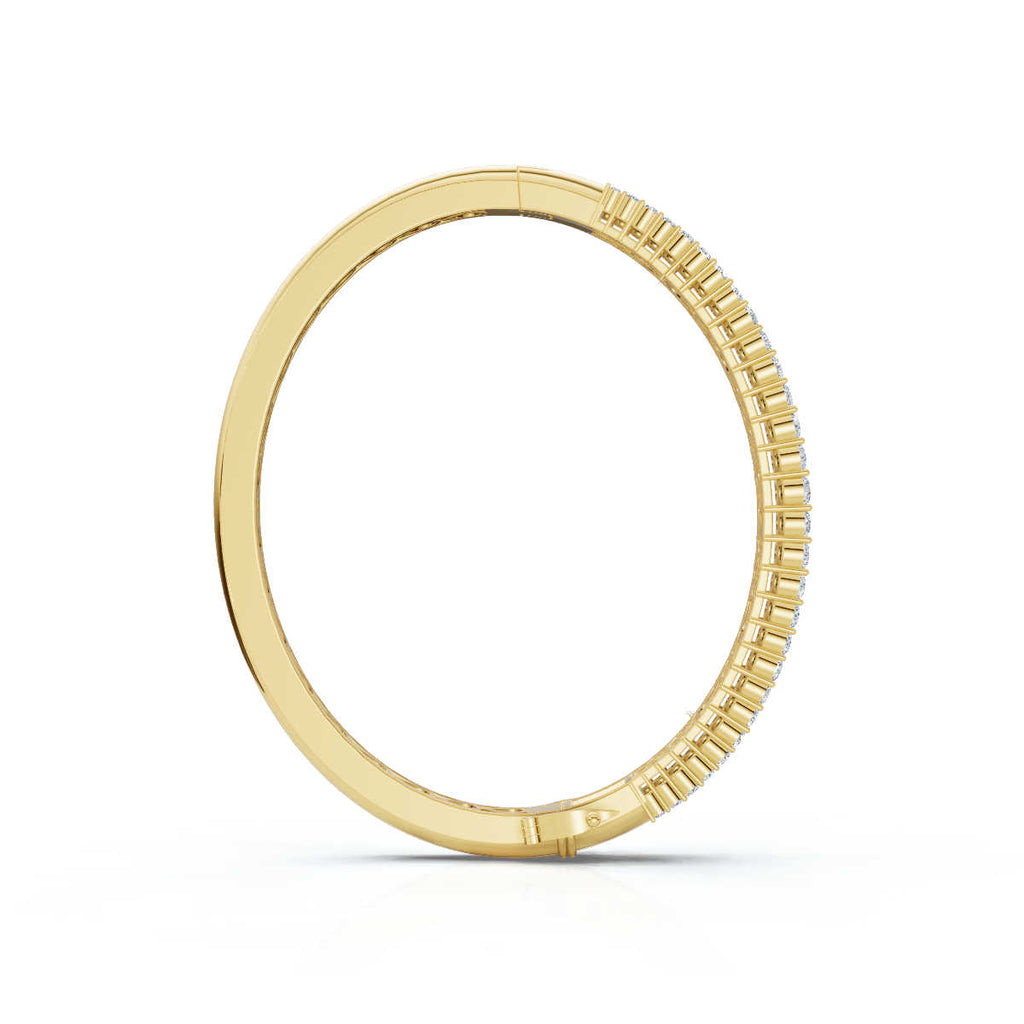 The Imperial Mosaic: 7.93 CTW Multi-Row Baguette & Brilliant Wave Bangle 14K-18K Gold/Platinum Bracelet