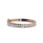 The Modern Arc: 2.03 CTW Scalloped Half-Bezel Tennis Bracelet 14K-18K Gold/Platinum