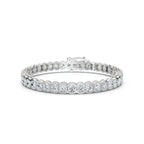 The Modern Arc: 2.03 CTW Scalloped Half-Bezel Tennis Bracelet 14K-18K Gold/Platinum