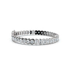 The Modern Arc: 2.03 CTW Scalloped Half-Bezel Tennis Bracelet 14K-18K Gold/Platinum
