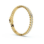 The Modern Arc: 2.03 CTW Scalloped Half-Bezel Tennis Bracelet 14K-18K Gold/Platinum