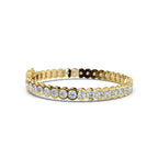 The Modern Arc: 2.03 CTW Scalloped Half-Bezel Tennis Bracelet 14K-18K Gold/Platinum