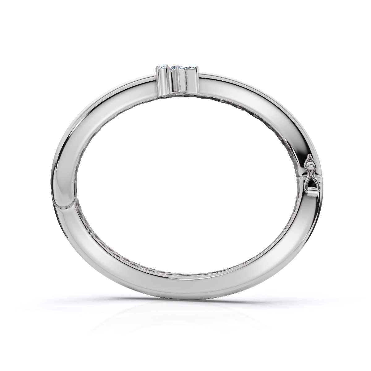 The Prism Twist: 0.50 CTW Asymmetrical Mixed-Cut Geometric Wave Bangle 14K-18K Gold/Platinum
