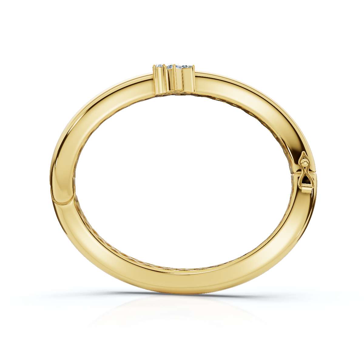 The Prism Twist: 0.50 CTW Asymmetrical Mixed-Cut Geometric Wave Bangle 14K-18K Gold/Platinum