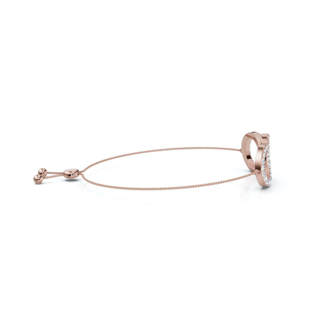0.82 CTW Round Lab-Grown Diamond Interlocking Infinity Heart Adjustable Bracelet 14K-18K Gold/Platinum