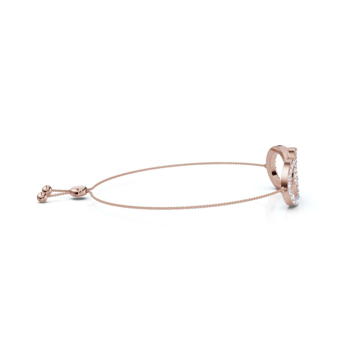 0.82 CTW Round Lab-Grown Diamond Interlocking Infinity Heart Adjustable Bracelet 14K-18K Gold/Platinum