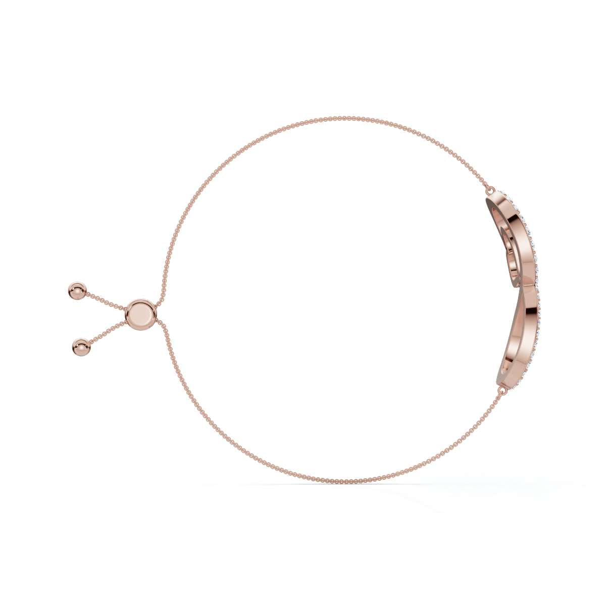 0.82 CTW Round Lab-Grown Diamond Interlocking Infinity Heart Adjustable Bracelet 14K-18K Gold/Platinum