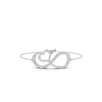 0.82 CTW Round Lab-Grown Diamond Interlocking Infinity Heart Adjustable Bracelet 14K-18K Gold/Platinum