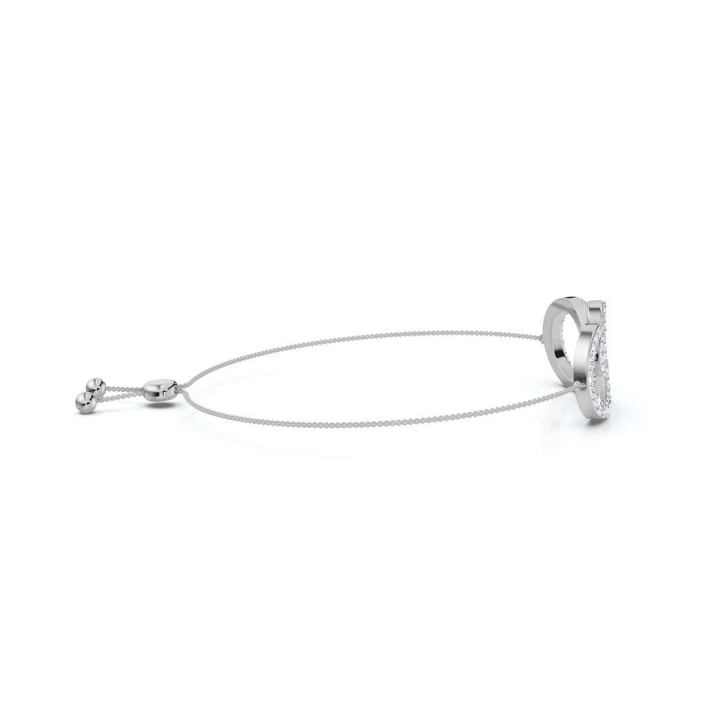 0.82 CTW Round Lab-Grown Diamond Interlocking Infinity Heart Adjustable Bracelet 14K-18K Gold/Platinum