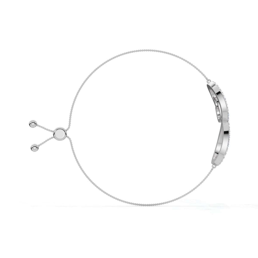 0.82 CTW Round Lab-Grown Diamond Interlocking Infinity Heart Adjustable Bracelet 14K-18K Gold/Platinum