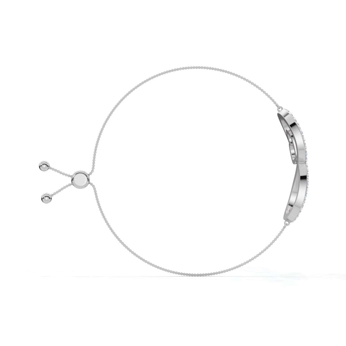 0.82 CTW Round Lab-Grown Diamond Interlocking Infinity Heart Adjustable Bracelet 14K-18K Gold/Platinum