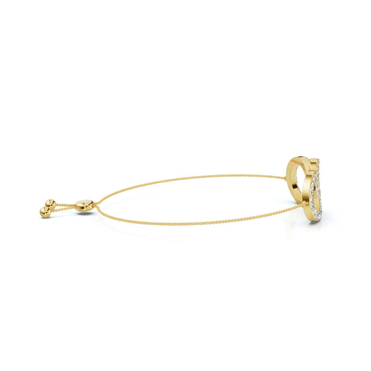 0.82 CTW Round Lab-Grown Diamond Interlocking Infinity Heart Adjustable Bracelet 14K-18K Gold/Platinum