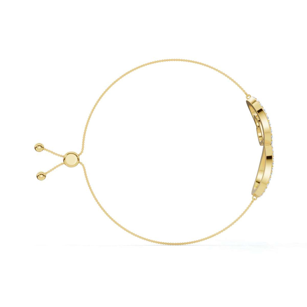 0.82 CTW Round Lab-Grown Diamond Interlocking Infinity Heart Adjustable Bracelet 14K-18K Gold/Platinum