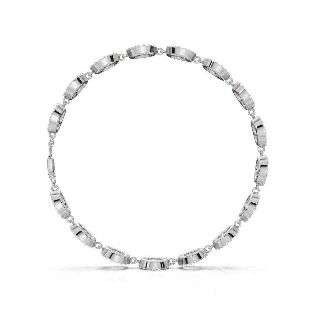 The Halo Carousel: 1.53 CTW Geometric Open-Disc Diamond Bracelet 14K-18K Gold/Platinum Band