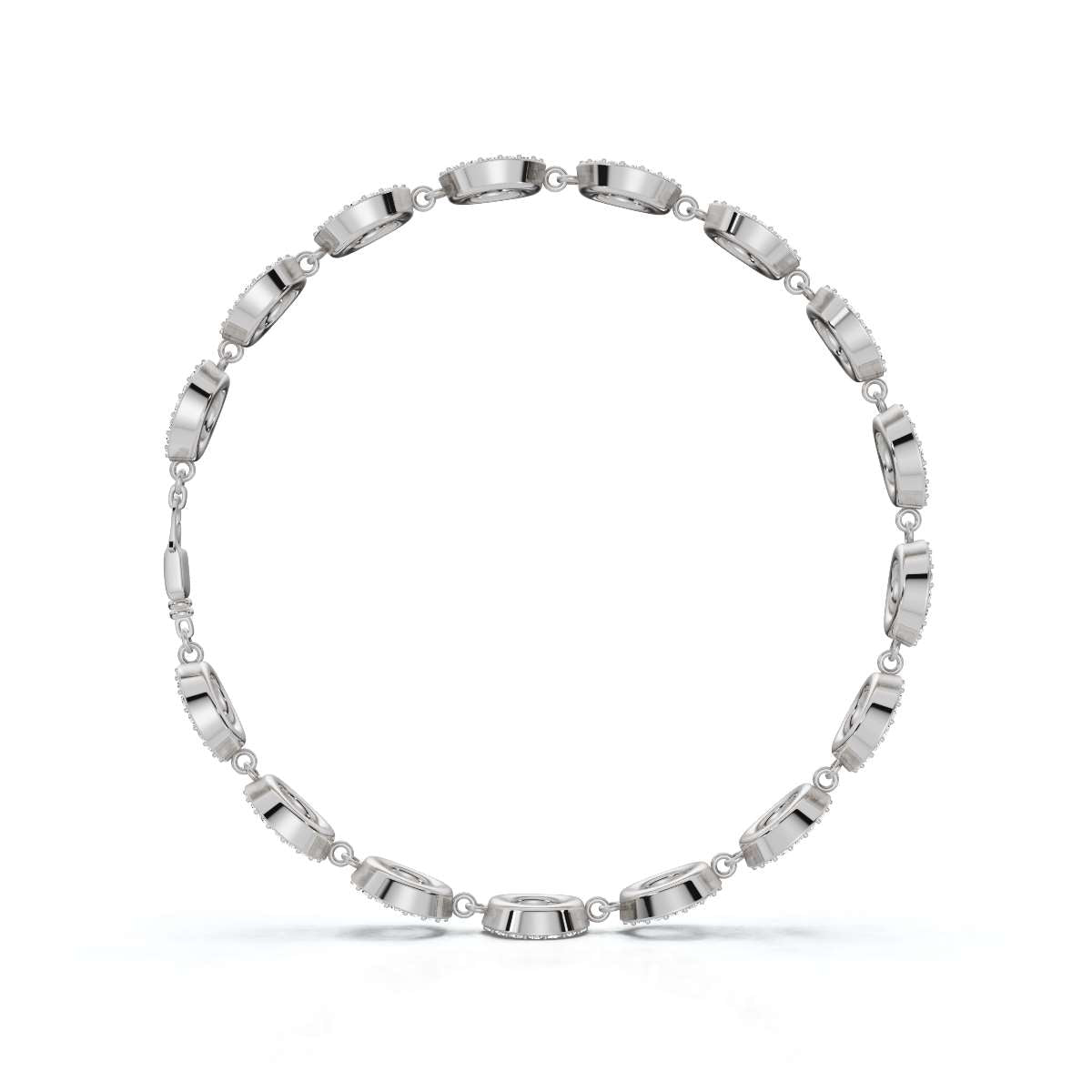 The Halo Carousel: 1.53 CTW Geometric Open-Disc Diamond Bracelet 14K-18K Gold/Platinum Band