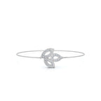 0.28 CTW Round Lab-Grown Diamond Open-Leaf Trio Chain Bracelet 14K-18K Gold/Platinum