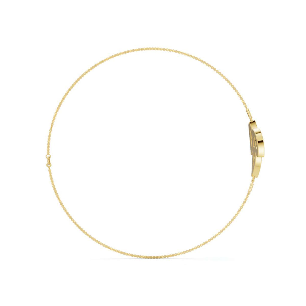 0.28 CTW Round Lab-Grown Diamond Open-Leaf Trio Chain Bracelet 14K-18K Gold/Platinum