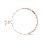 The XOXO Classic: 0.39 CTW Round Lab-Grown Diamond Geometric Motif Adjustable Bracelet Golden/Platinum
