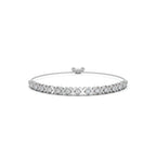 The XOXO Classic: 0.39 CTW Round Lab-Grown Diamond Geometric Motif Adjustable Bracelet Golden/Platinum