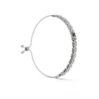The XOXO Classic: 0.39 CTW Round Lab-Grown Diamond Geometric Motif Adjustable Bracelet Golden/Platinum