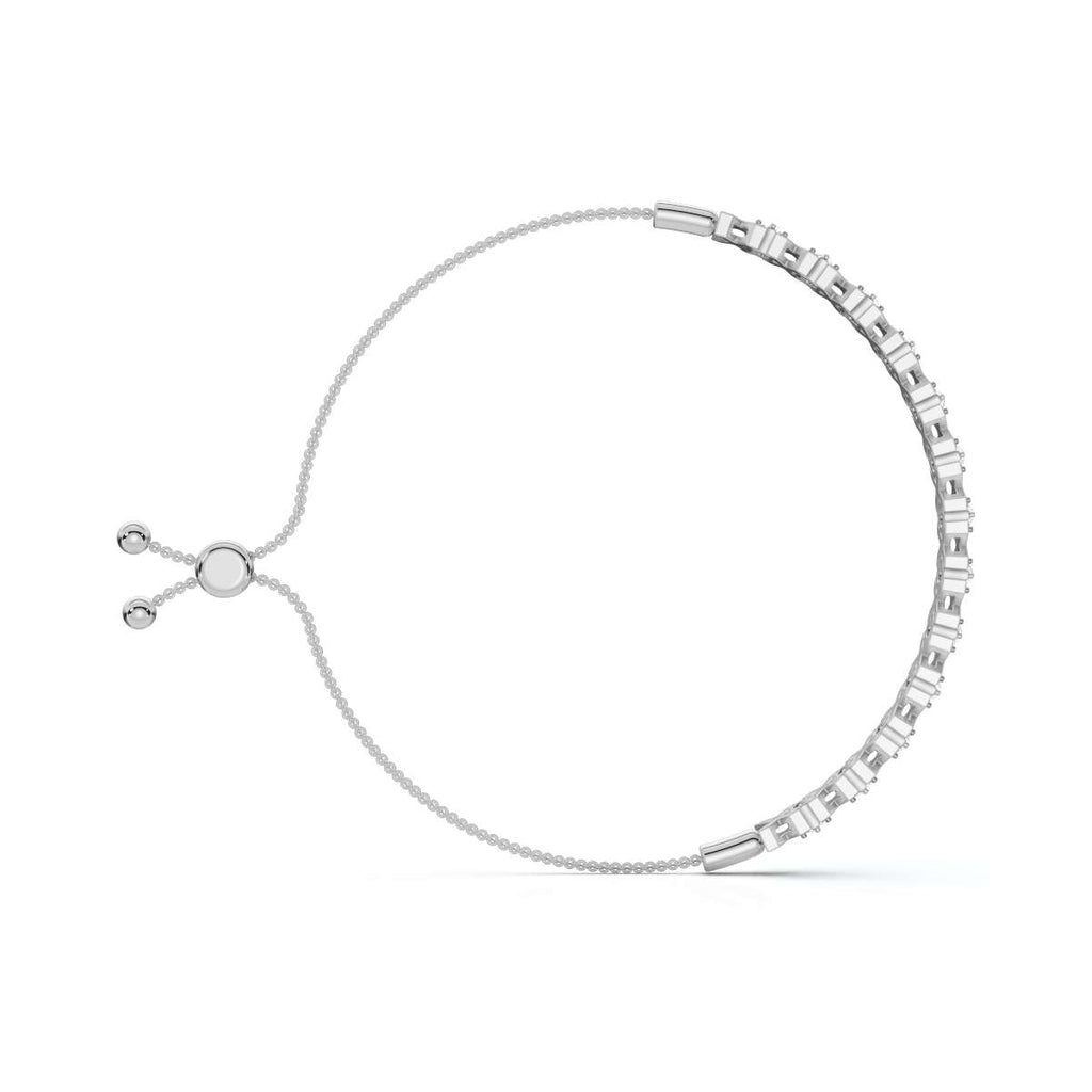 The XOXO Classic: 0.39 CTW Round Lab-Grown Diamond Geometric Motif Adjustable Bracelet Golden/Platinum