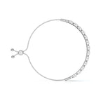 The XOXO Classic: 0.39 CTW Round Lab-Grown Diamond Geometric Motif Adjustable Bracelet Golden/Platinum