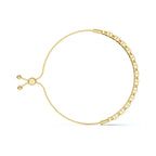 The XOXO Classic: 0.39 CTW Round Lab-Grown Diamond Geometric Motif Adjustable Bracelet Golden/Platinum