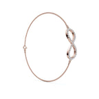 The Infinite Line: 0.38 CTW Round Lab-Grown Diamond Crossover Figure-8 Bracelet 14K-18K Gold/Platinum