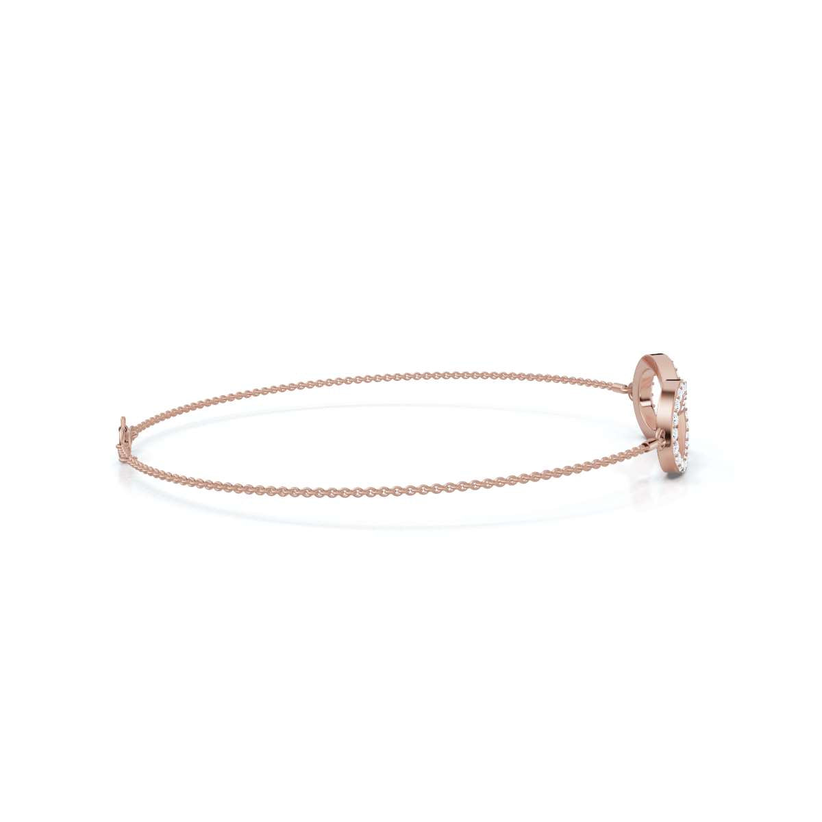 The Infinite Line: 0.38 CTW Round Lab-Grown Diamond Crossover Figure-8 Bracelet 14K-18K Gold/Platinum
