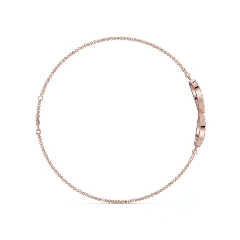 The Infinite Line: 0.38 CTW Round Lab-Grown Diamond Crossover Figure-8 Bracelet 14K-18K Gold/Platinum