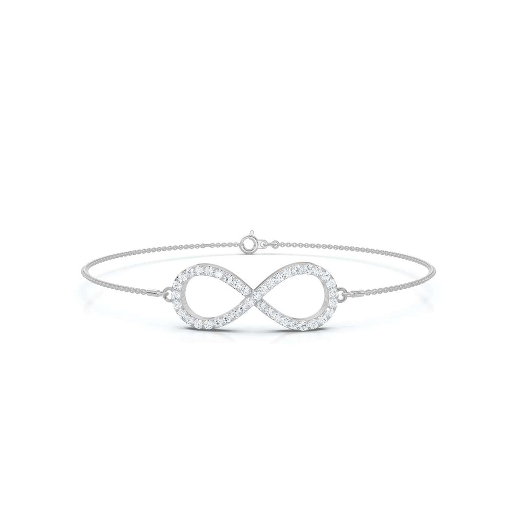 The Infinite Line: 0.38 CTW Round Lab-Grown Diamond Crossover Figure-8 Bracelet 14K-18K Gold/Platinum