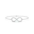 The Infinite Line: 0.38 CTW Round Lab-Grown Diamond Crossover Figure-8 Bracelet 14K-18K Gold/Platinum